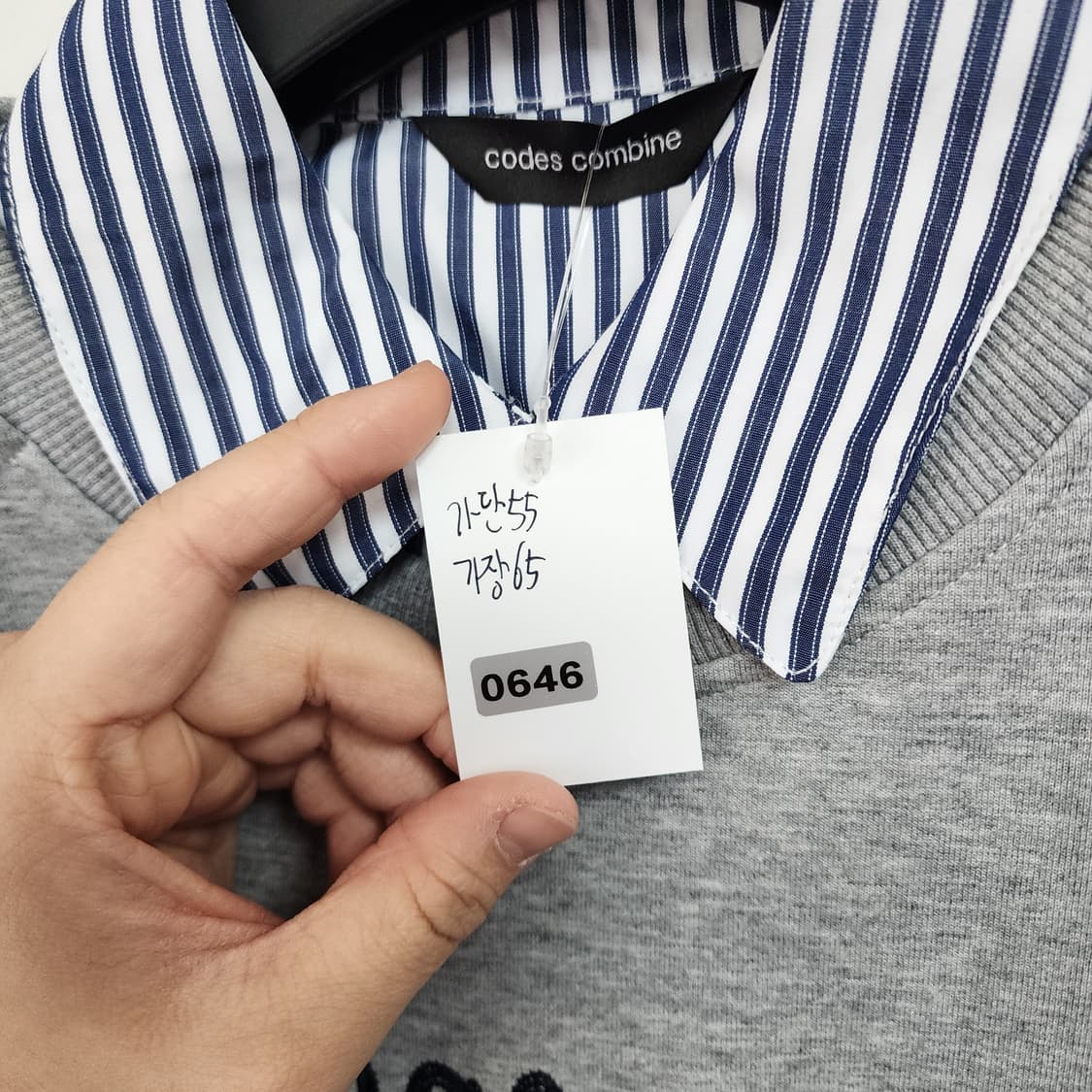 코데즈컴바인 레이어드 맨투맨 셔츠 그레이 상품이미지8