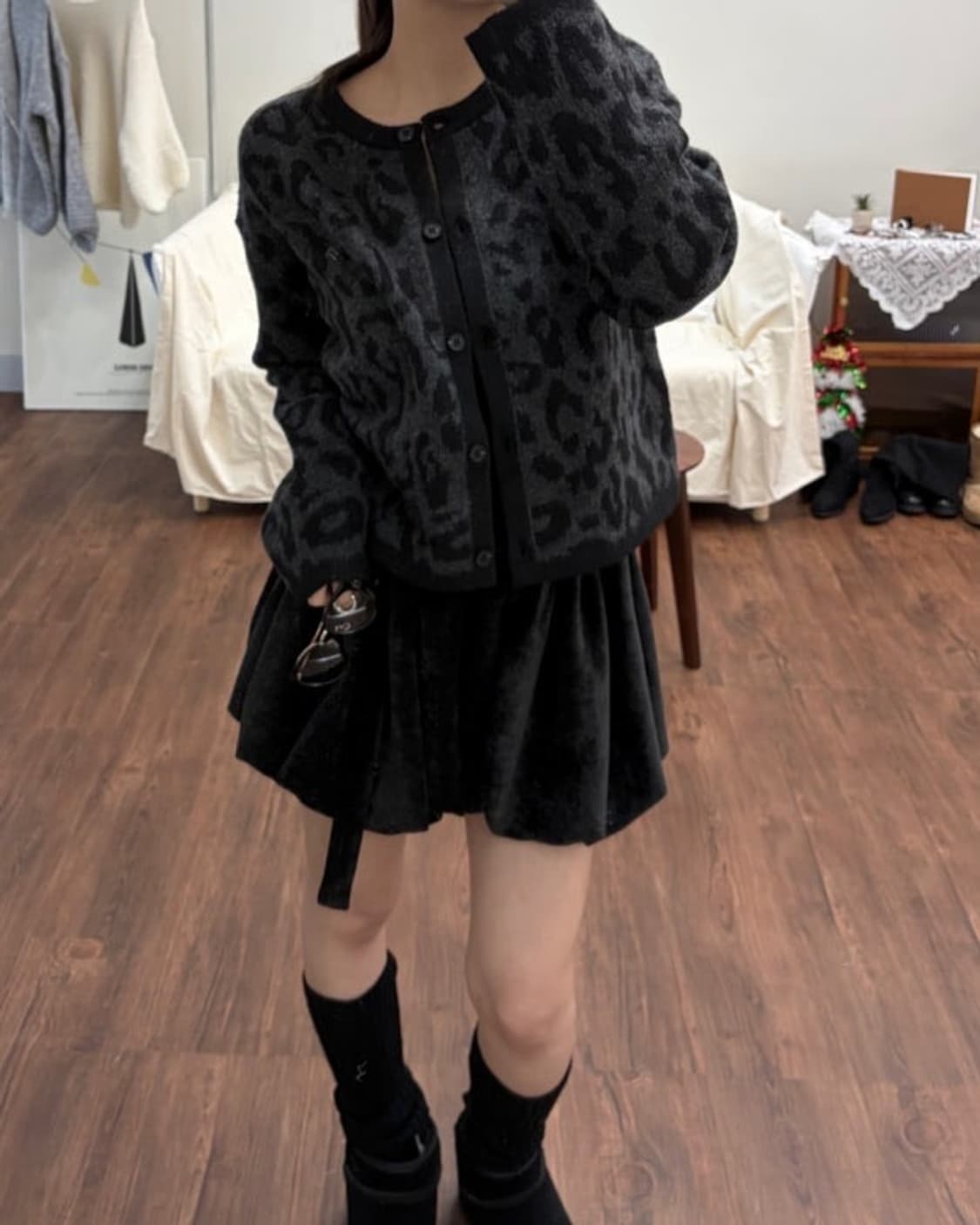 레오파드 헤어리 가디건 상품이미지3