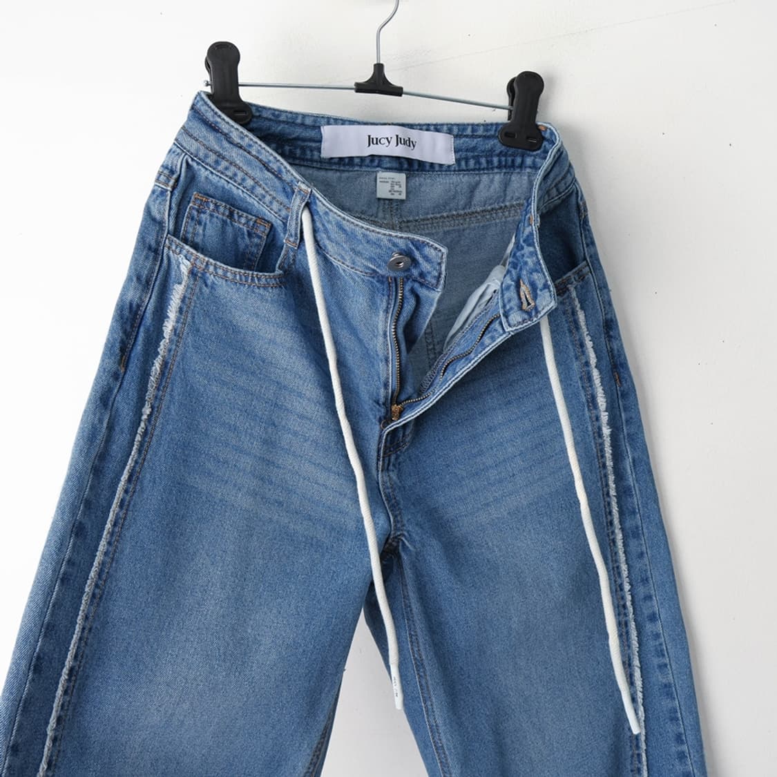 25/쥬시쥬디 J라운드 트리밍 와이드 데님팬츠  상품이미지5