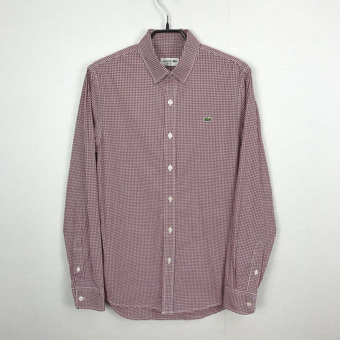 라코스테 슬림핏 깅엄 셔츠 남방 남성S 상품이미지1