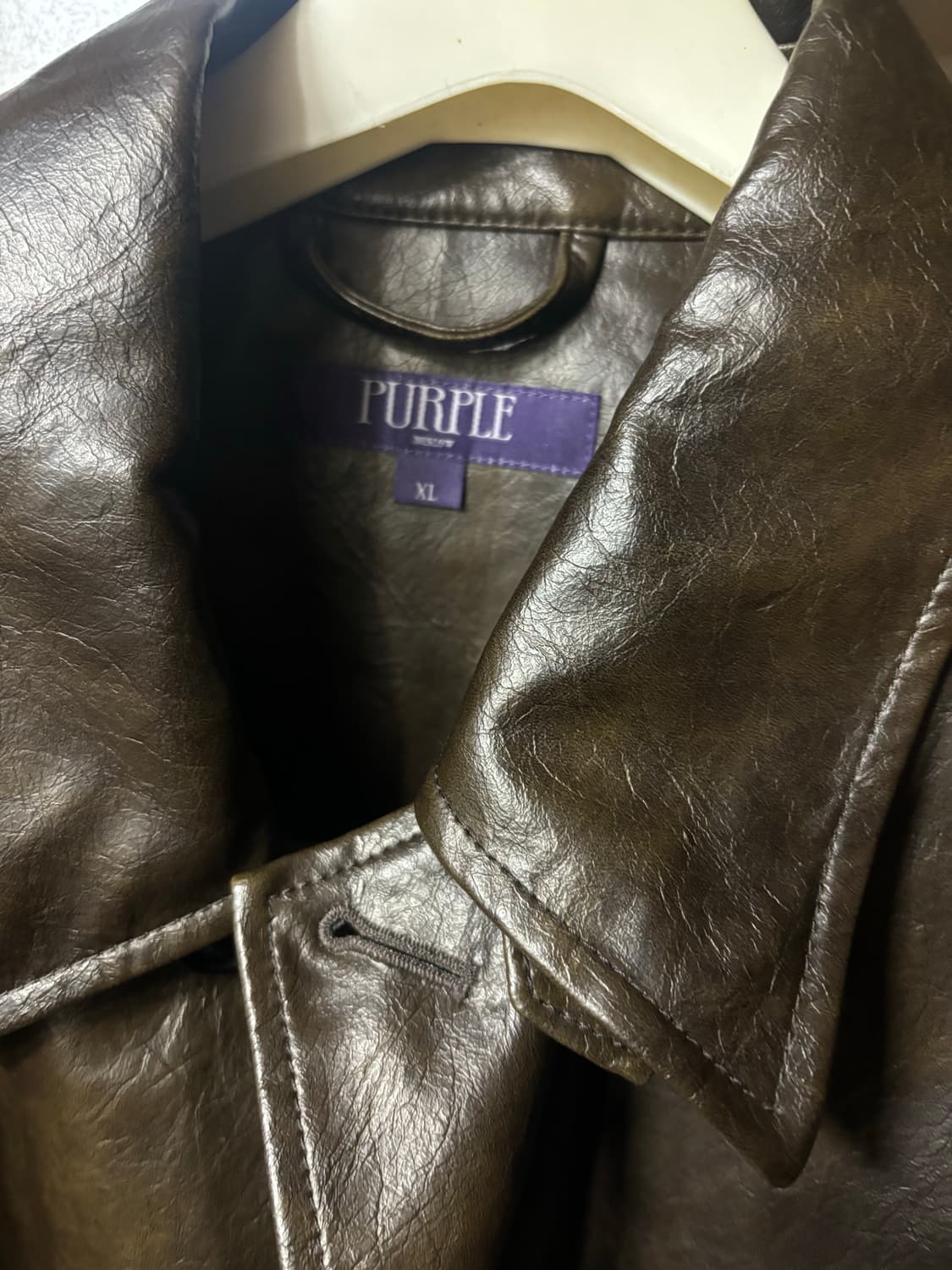 비슬로우 / 워시드 레더 카 코트 브라운 / XL 상품이미지6