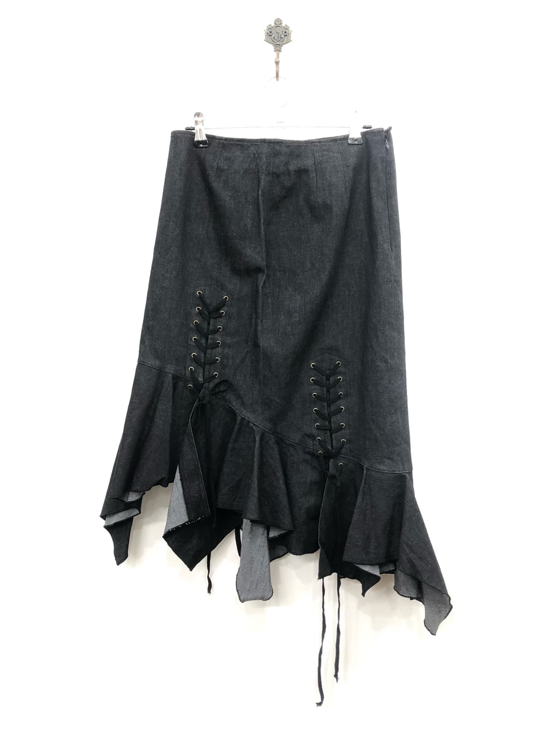 fairy corset detail denim long skirt 상품이미지3