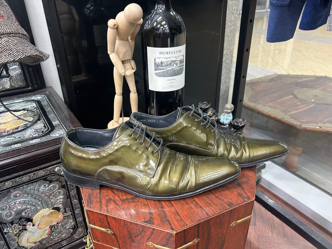 돌체앤가바나 이탈리안 올리브 페이턴트 더비슈즈 size260-265 상품이미지2