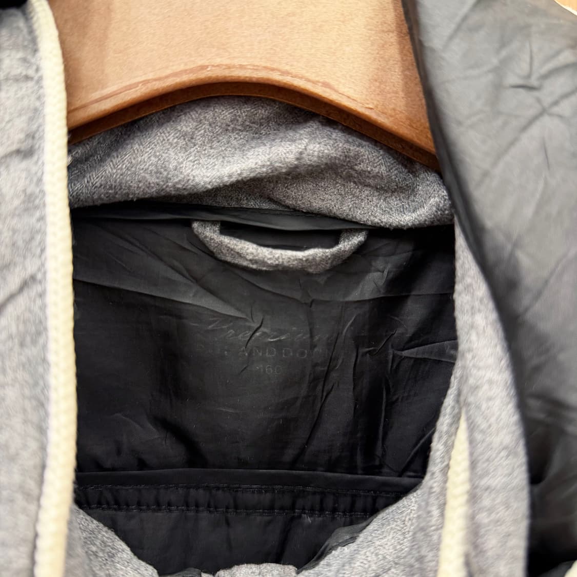 해리스 트위드 후드 퀄팅 패딩 자켓 풀 집업 포켓 패치 디테일 그레이 상품이미지7