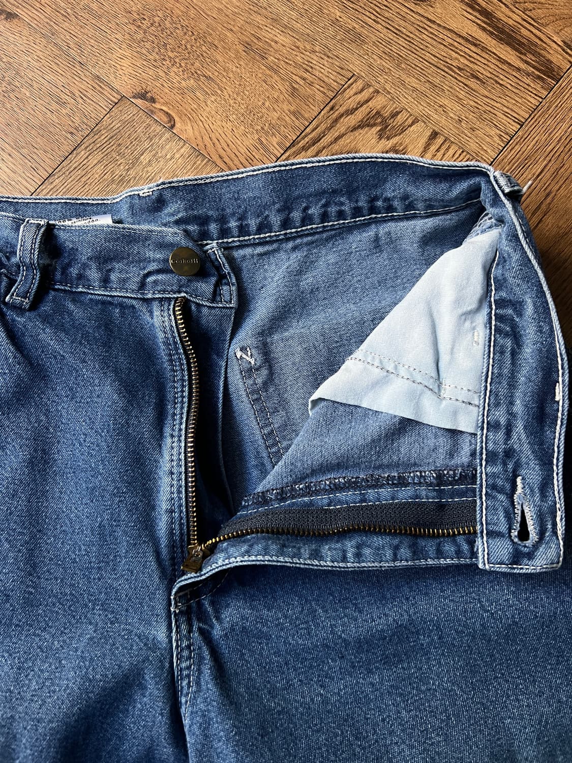 [30]칼하트 USA 더티워싱 싱글니 카펜터 워크 데님 팬츠 상품이미지3