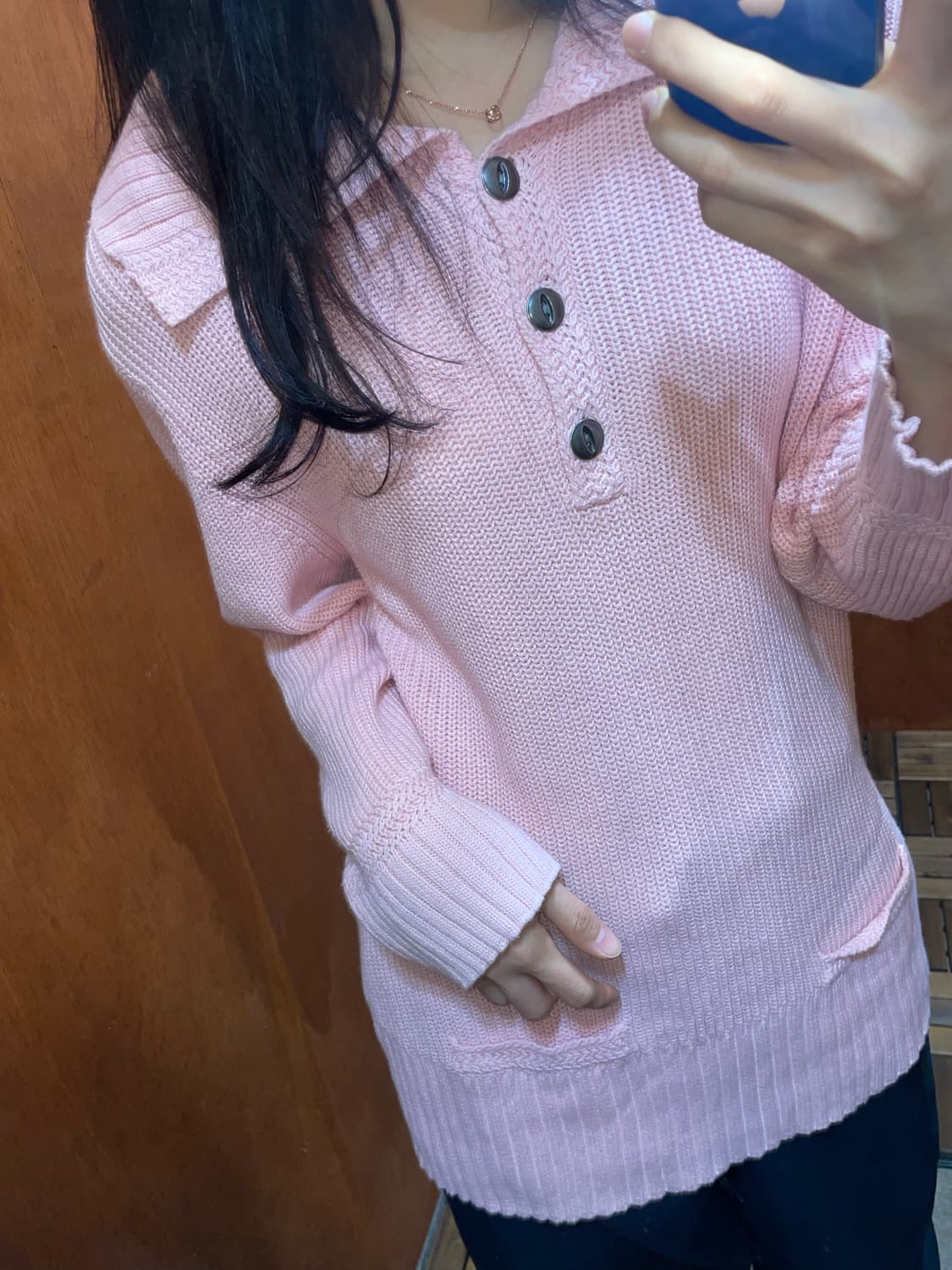 (XL) LAUREN 랄프 로렌 진스 하이넥 버튼 반집업 니트 상품이미지2