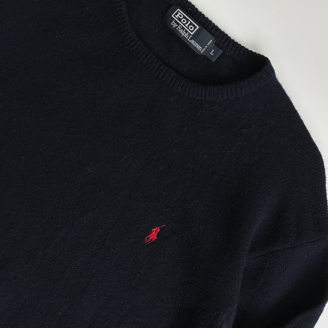 Polo  폴로 랄프로렌 90,s 자수 램스울 네이비 니트 상품이미지2