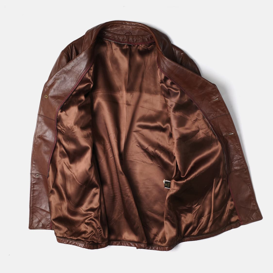 1990's Brown Leather Car Coat 상품이미지4