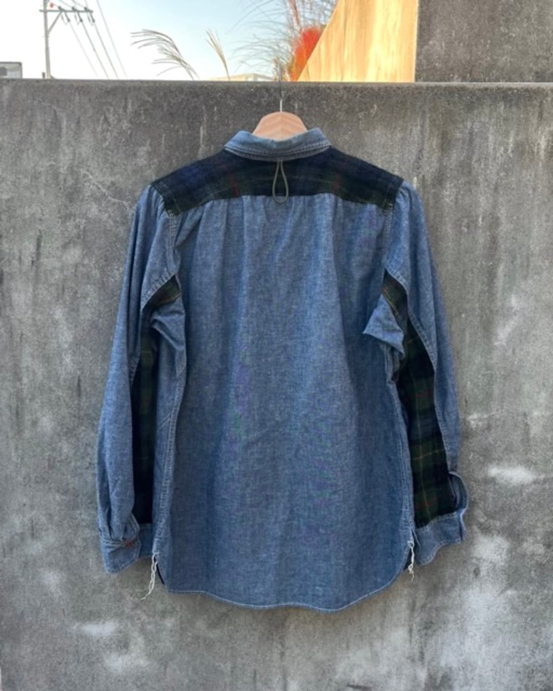 준야 와타나베 체크 패치 데님 셔츠 상품이미지2