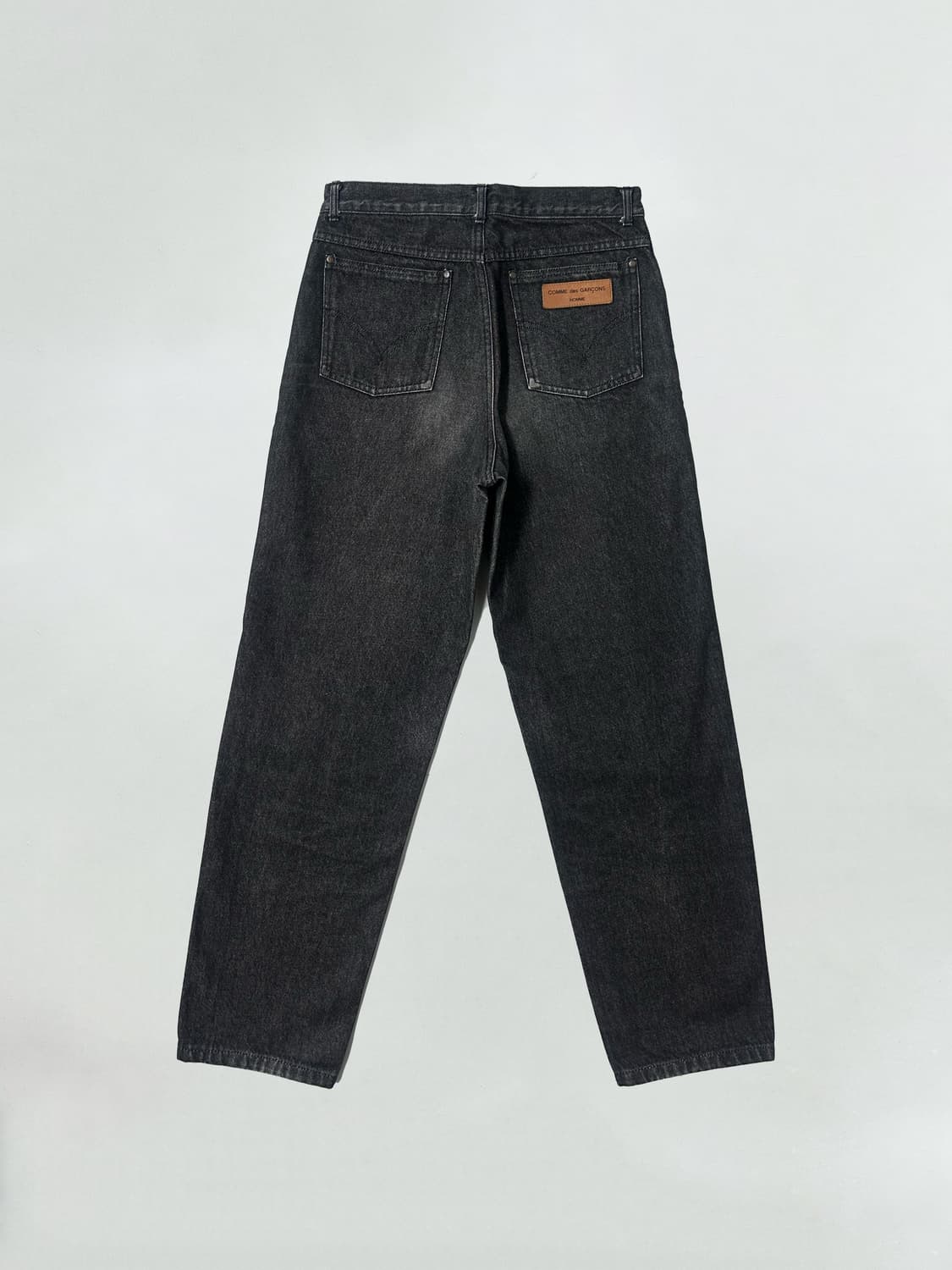 꼼데가르송 옴므 레더탭 흑청 데님팬츠 상품이미지1