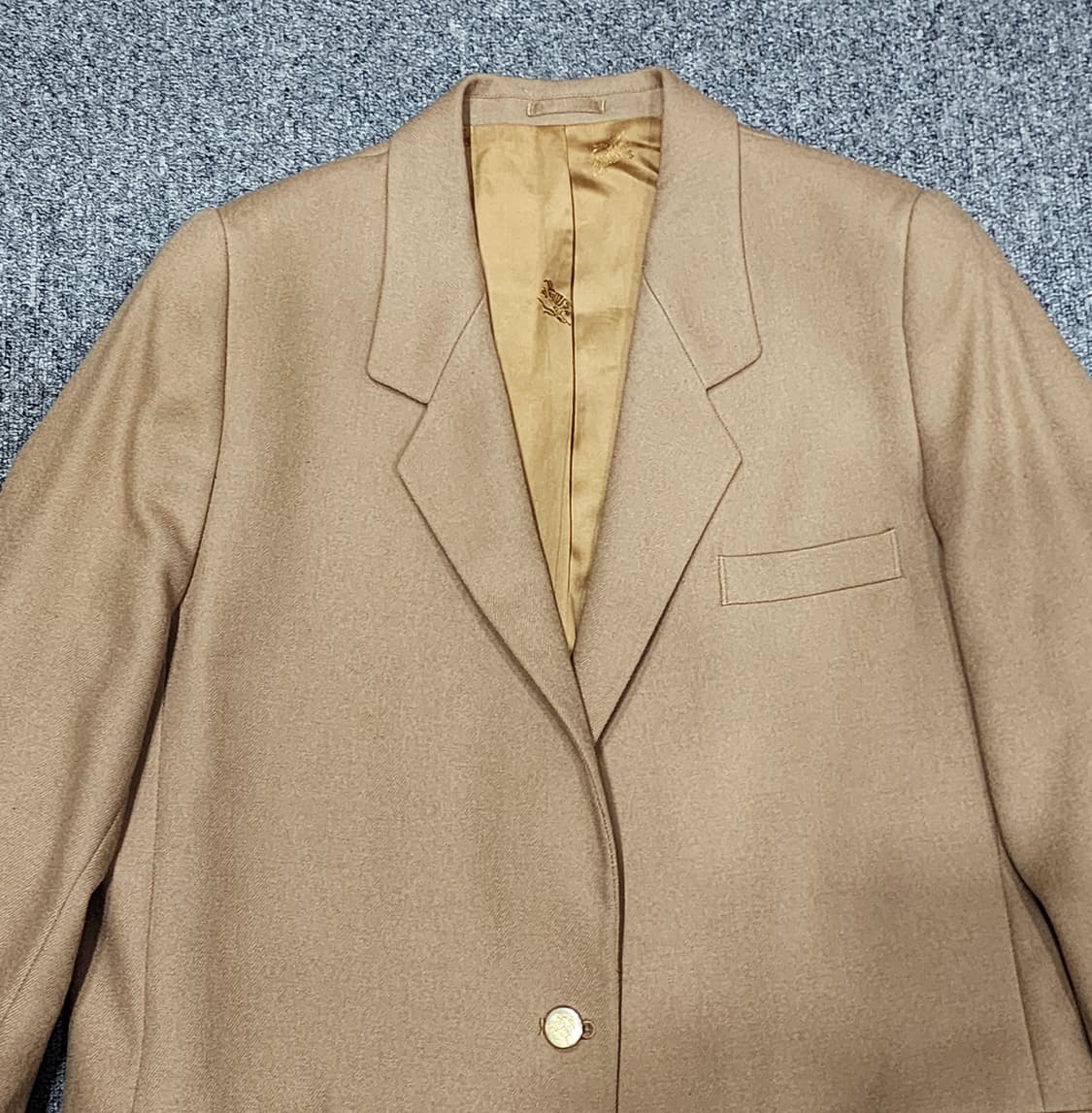 버버리 런던 빈티지 금장 버튼 울 블레이저 자켓 12 사이즈 카멜 상품이미지4