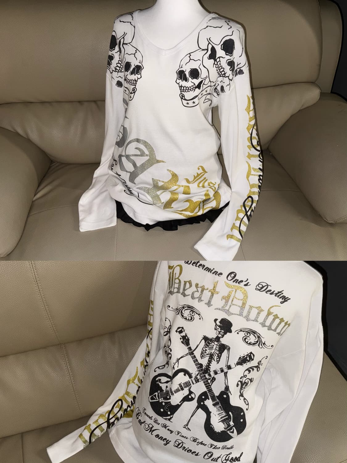 skull printing & lettering long sleeve 상품이미지1