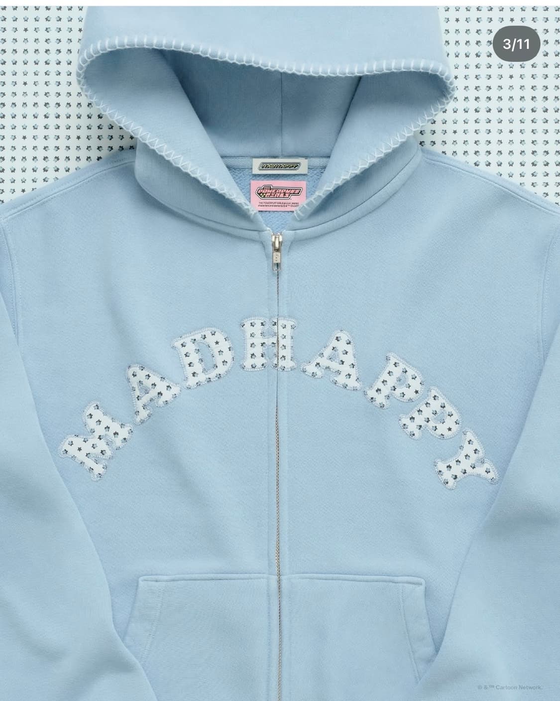 매드해피 파워퍼프걸 콜라보 후드집업 상품이미지1