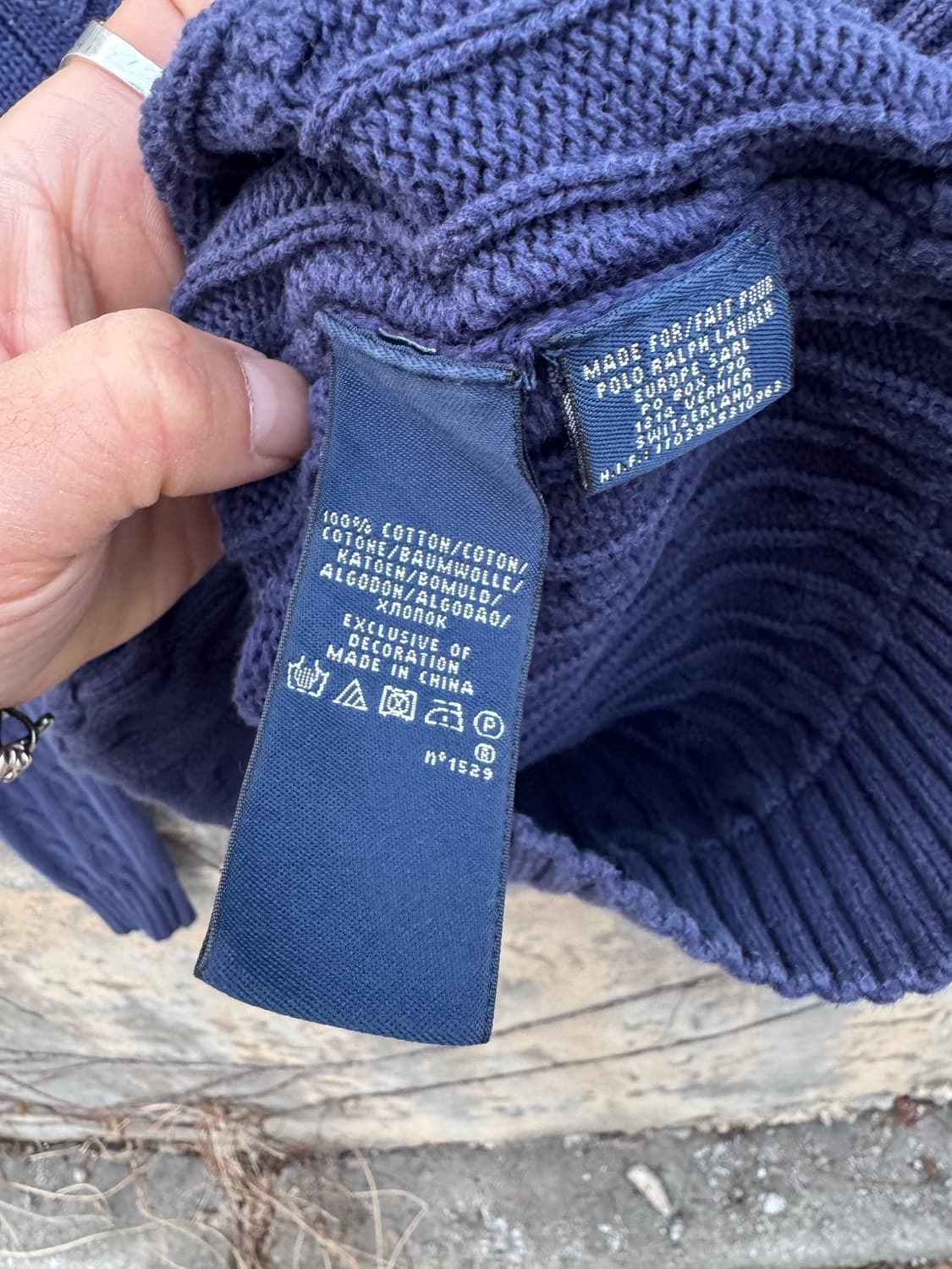 폴로 랄프로렌 빈티지 우먼 브이넥 꽈배기 코튼 니트 m 상품이미지4