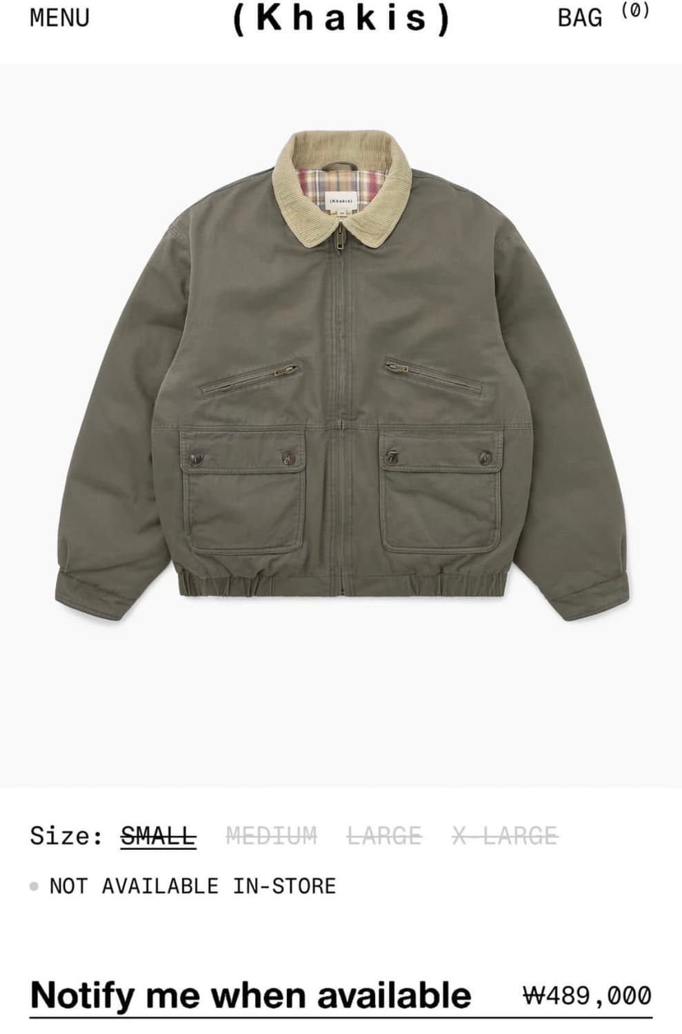 카키스 하버다운자켓 상품이미지7
