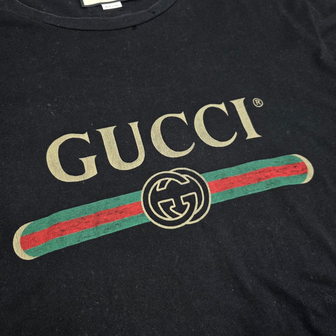 구찌 띠로고 플라워 빈티지 반팔 티셔츠 상품이미지3