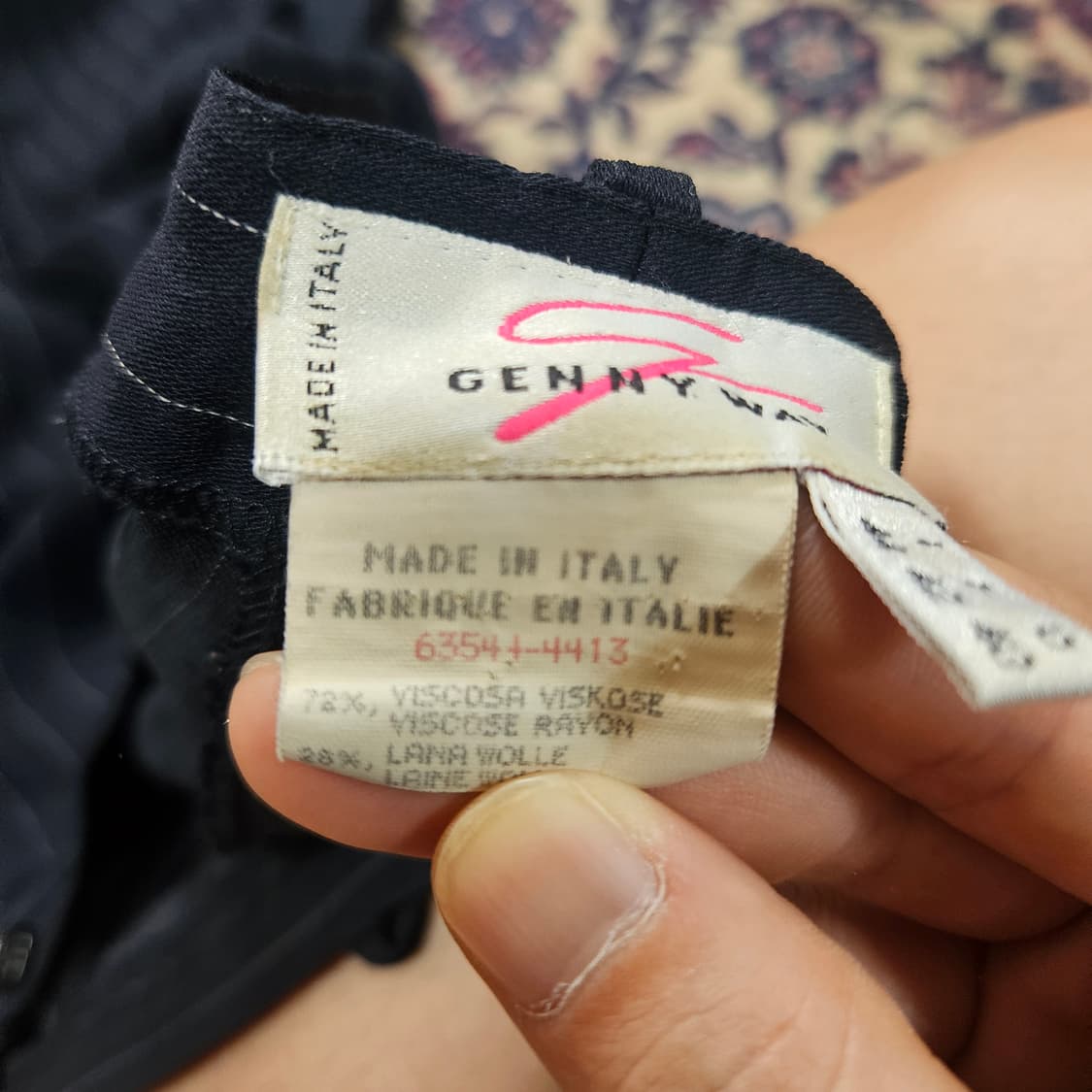 GennyWay in Italy 비스코스 스트라이프 핀턱 슬렉스 38 상품이미지8