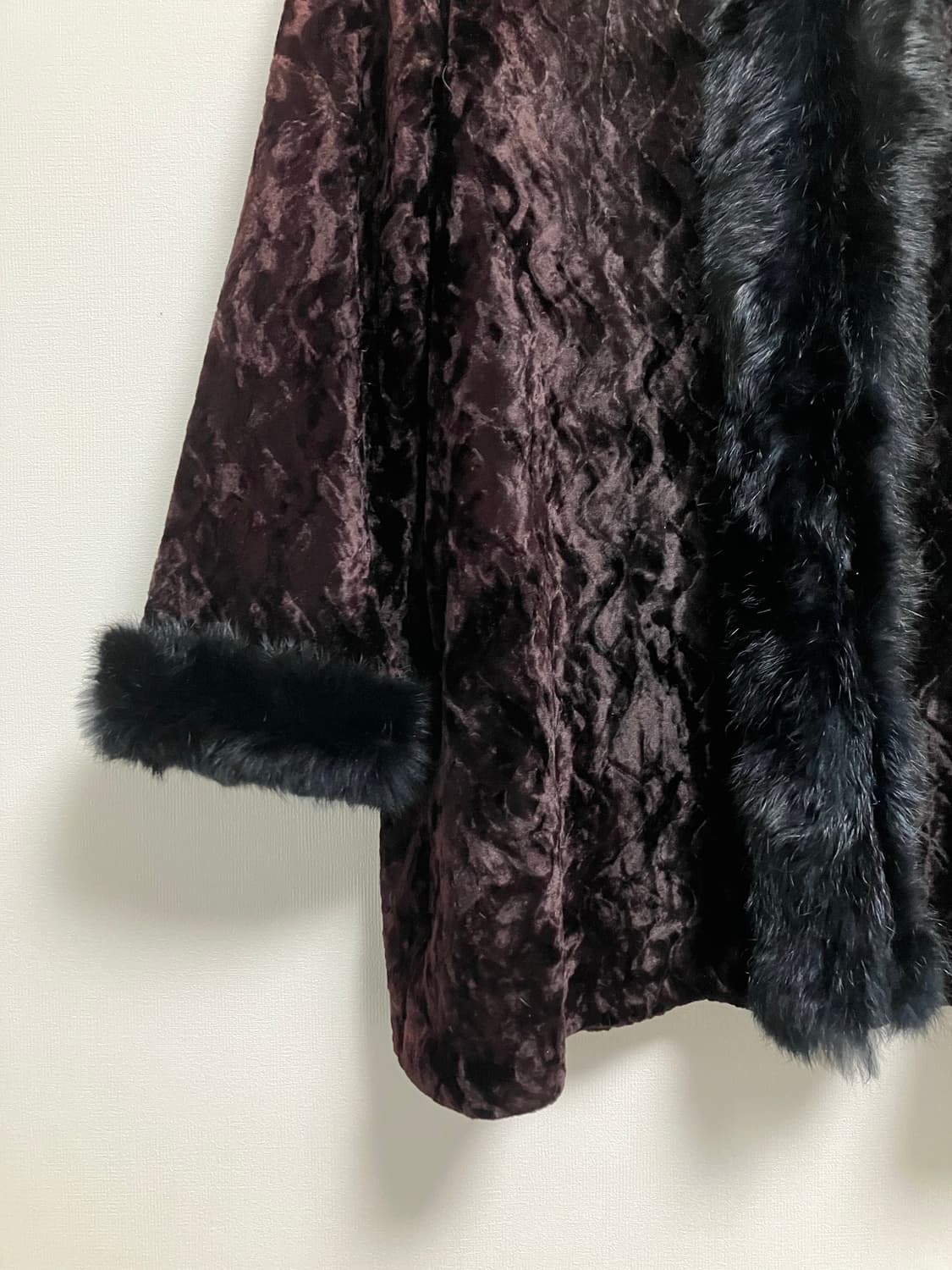 Burgundy black Fur jacket 상품이미지5