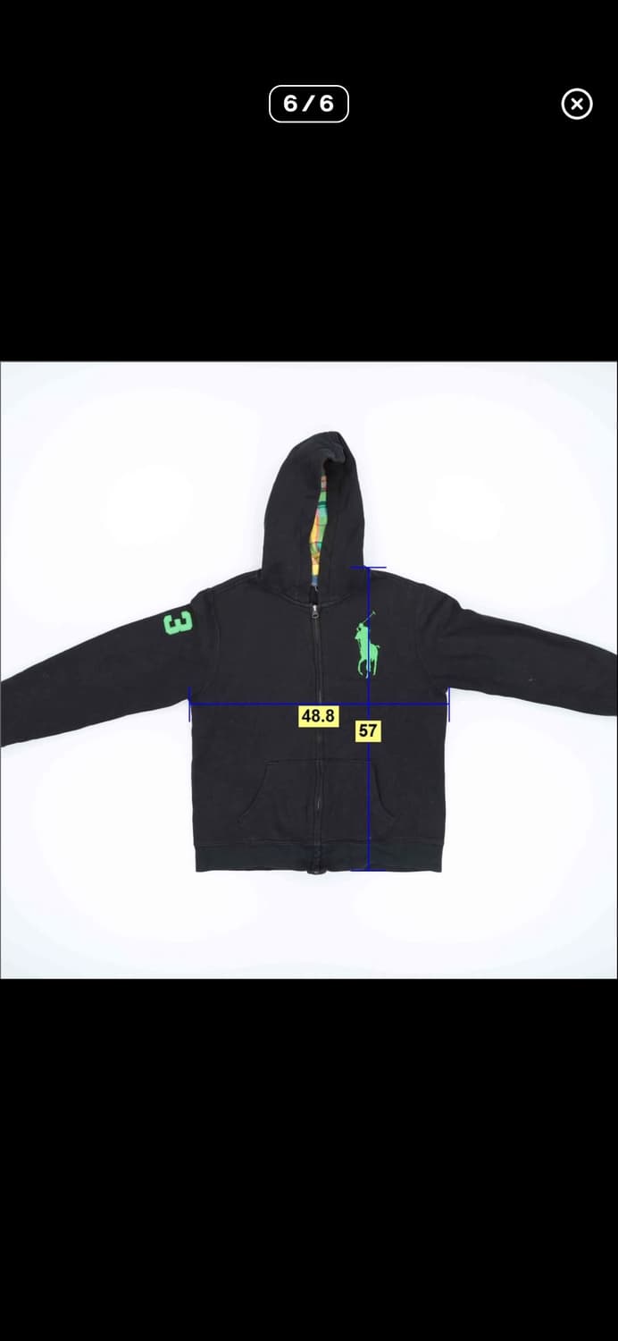 폴로 빅포니 후드 키즈 우먼 체크 블랙  상품이미지3