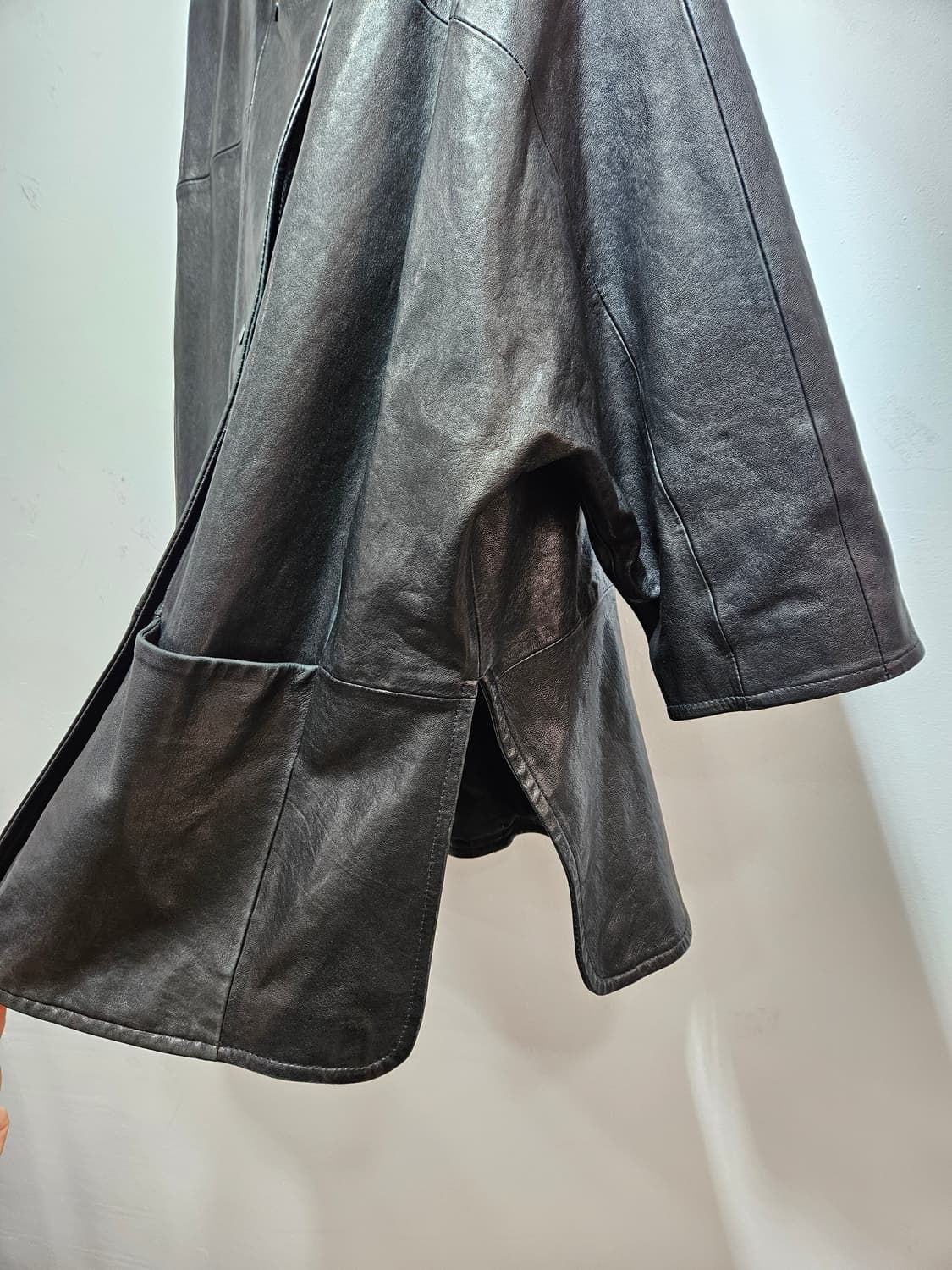 로보(ROBO) 블랙 양가죽 하프 코트 L 상품이미지7