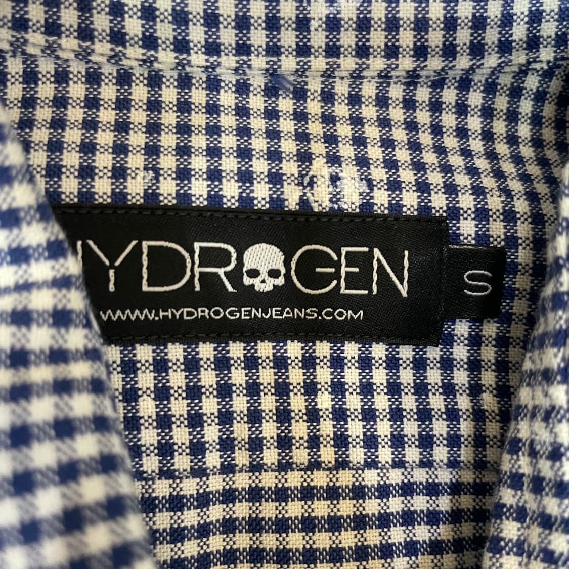 하이드로겐 블루 체크 스컬 패턴 긴팔 셔츠 S 상품이미지5
