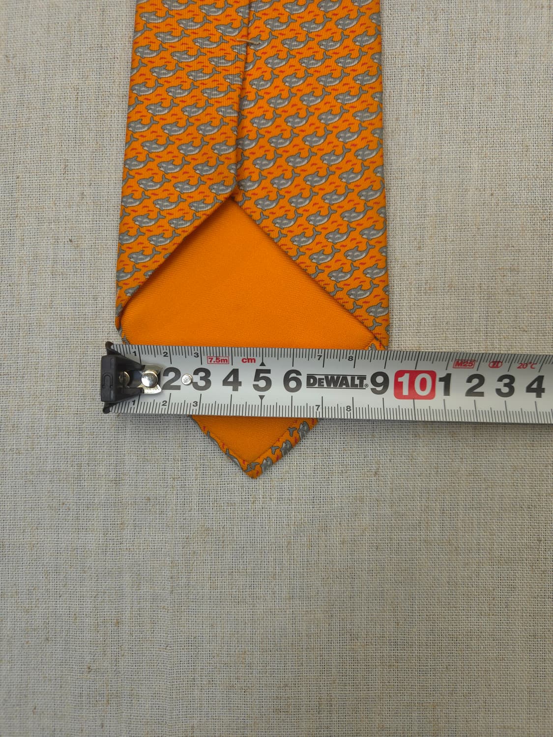 에르메스 오렌지색 물고기 패턴 넥타이 상품이미지9