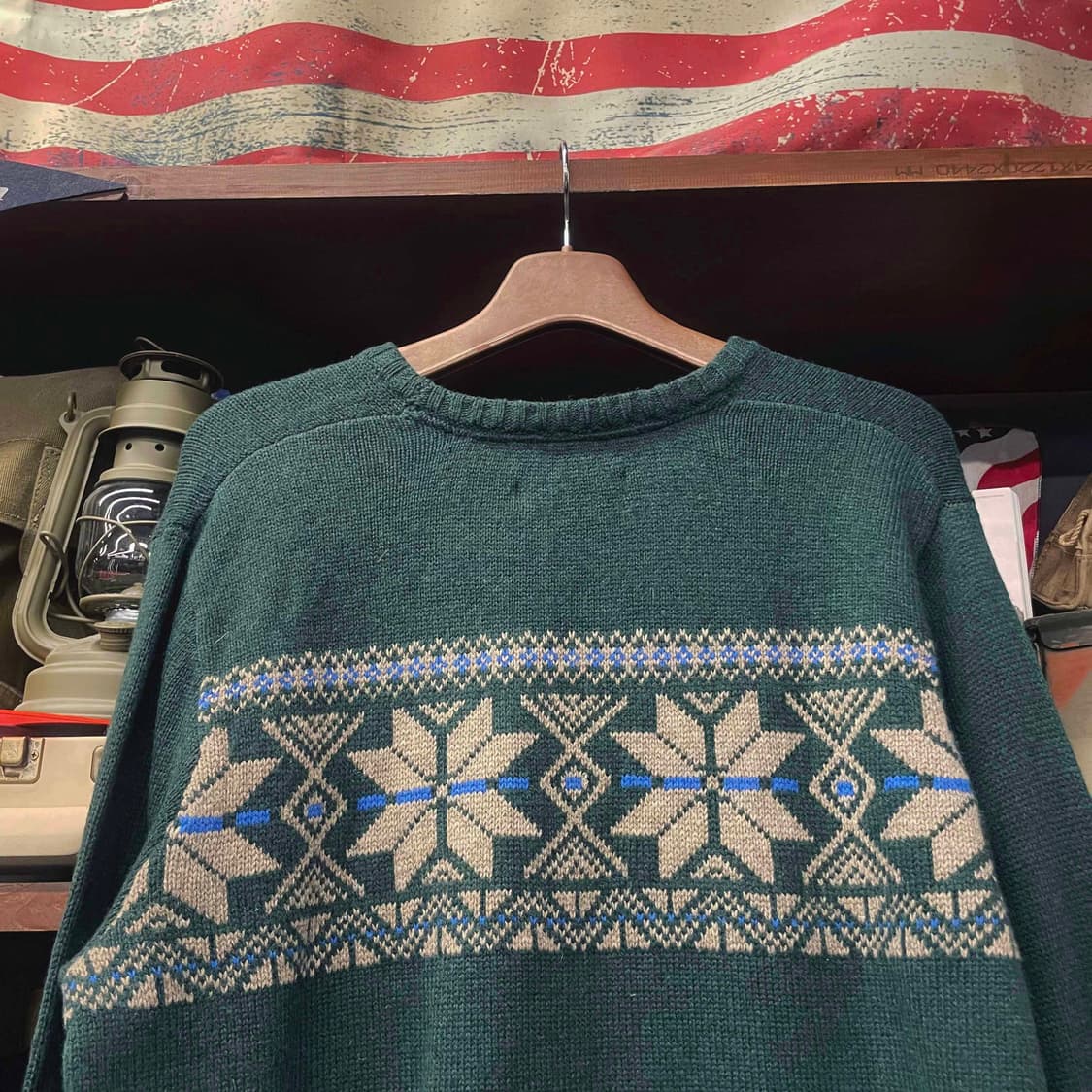 에디 바우어 눈꽃 패턴 레트로 라운드 넥 니트 스웨터 N504 상품이미지4