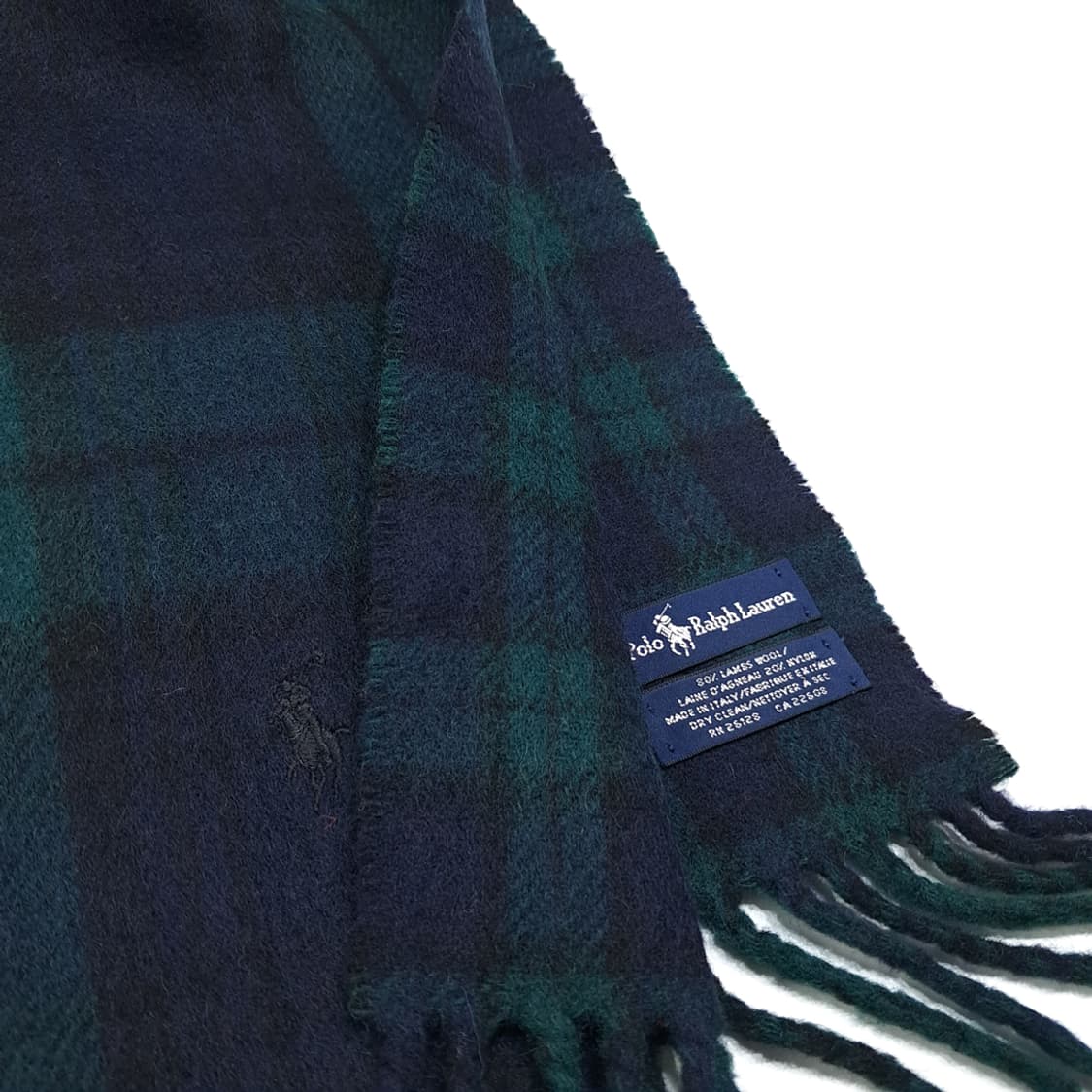 MX546 폴로 00s 이태리판 램스울 블랙워치 네이비 머플러 목도리 상품이미지6