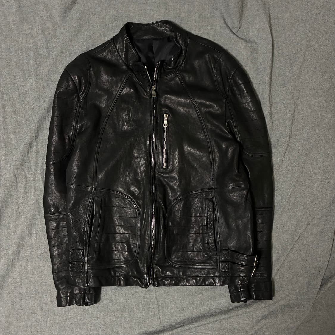 이태리 양가죽 사선 절개 라이더 자켓 상품이미지7