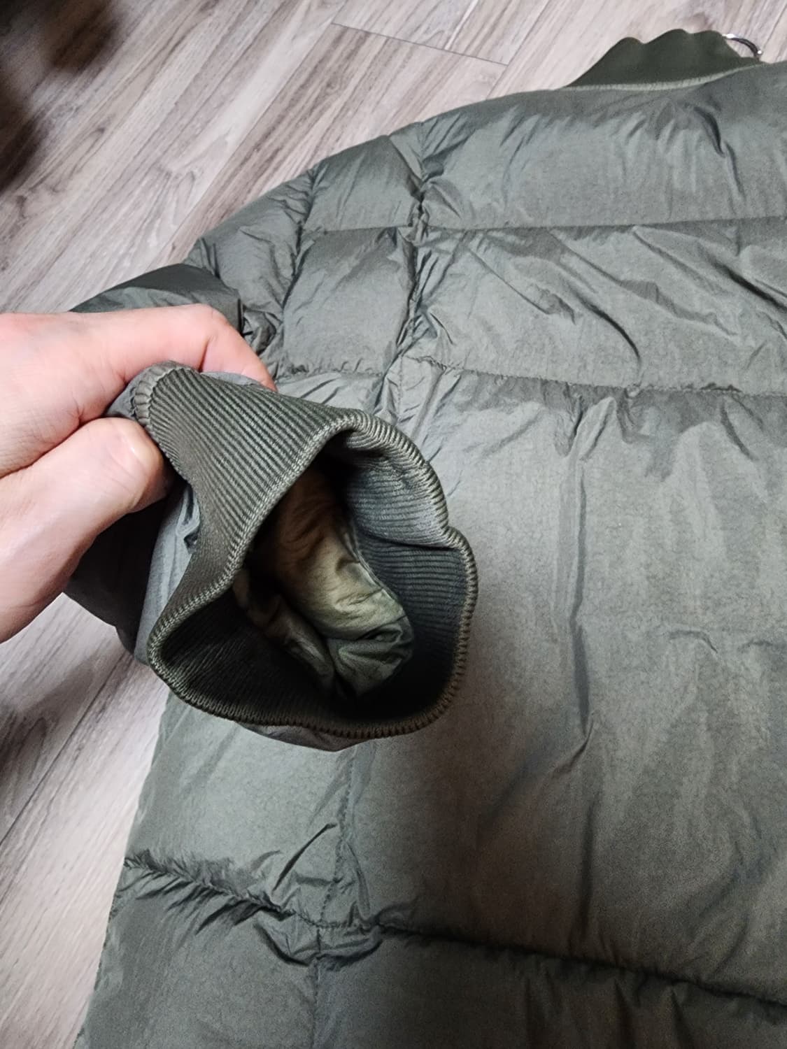 [M]스톤아일랜드/19FW크링클랩스 버머 숏 다운패딩 카키 상품이미지4