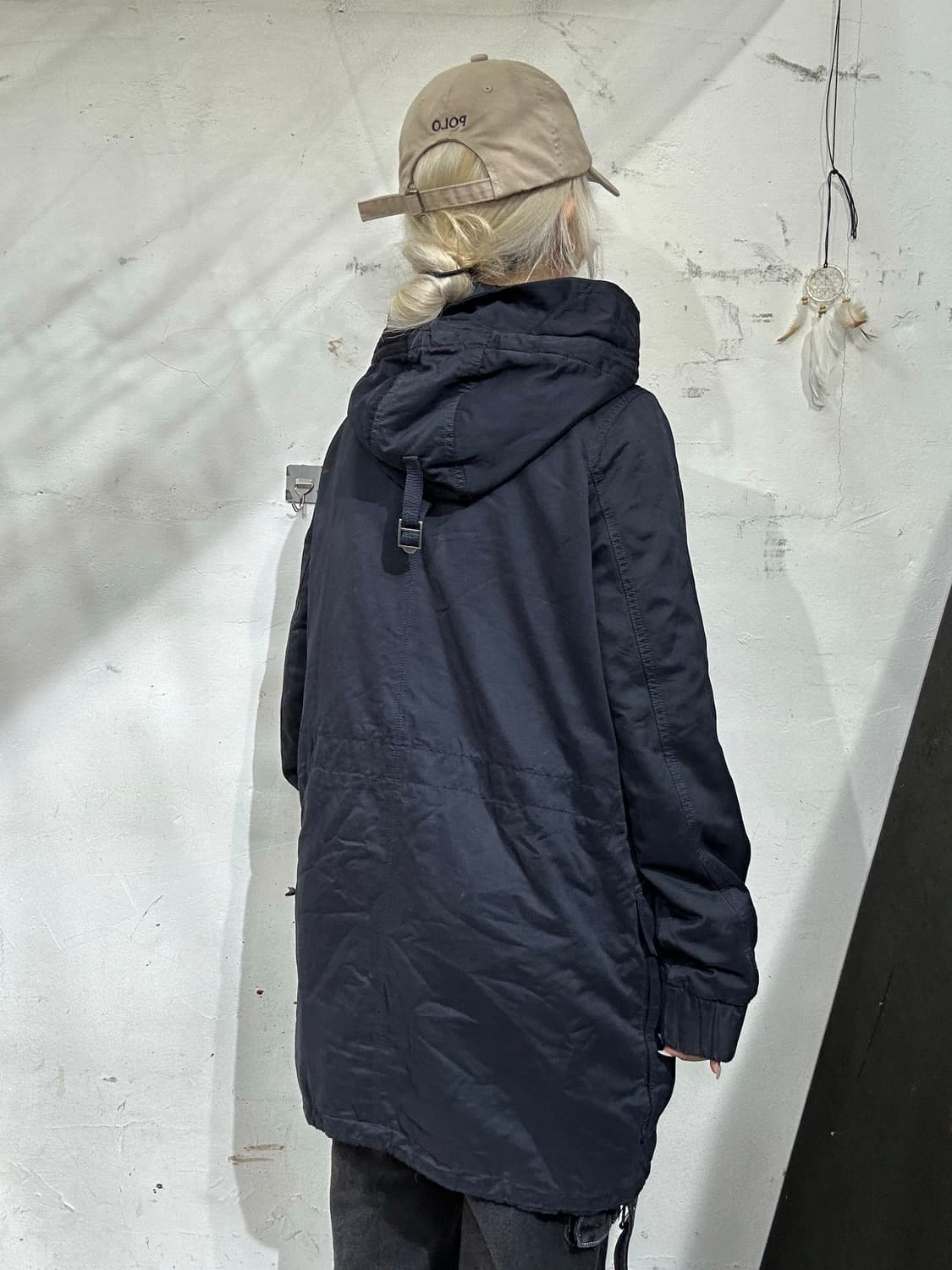 Ck 캘빈 클라인 블랙 하이넥 야상 자켓 코트 M 상품이미지3