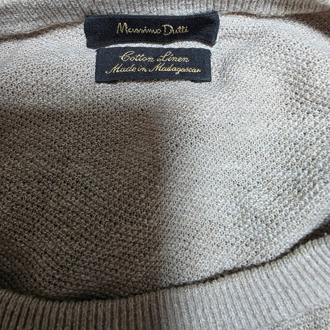 마시모두띠(Massimo Dutti) 리넨 니트 반팔 티셔츠 (L) 상품이미지2