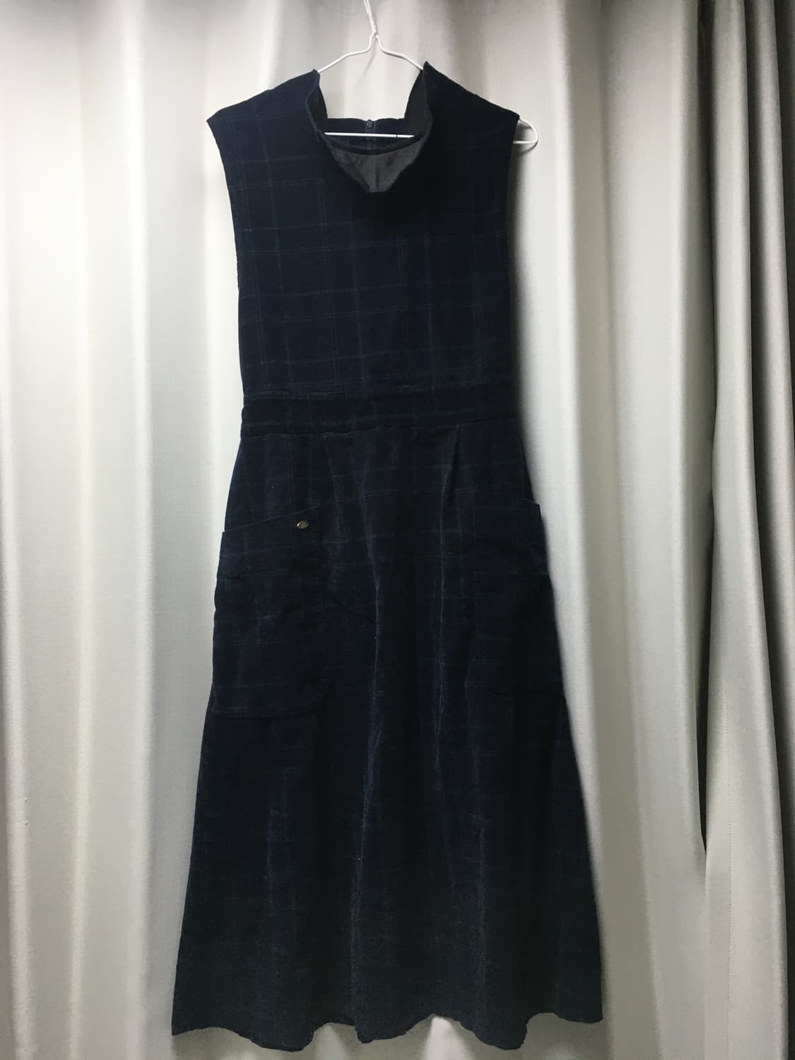 빈티지 체크패턴 모리걸 코듀로이 원피스 상품이미지1