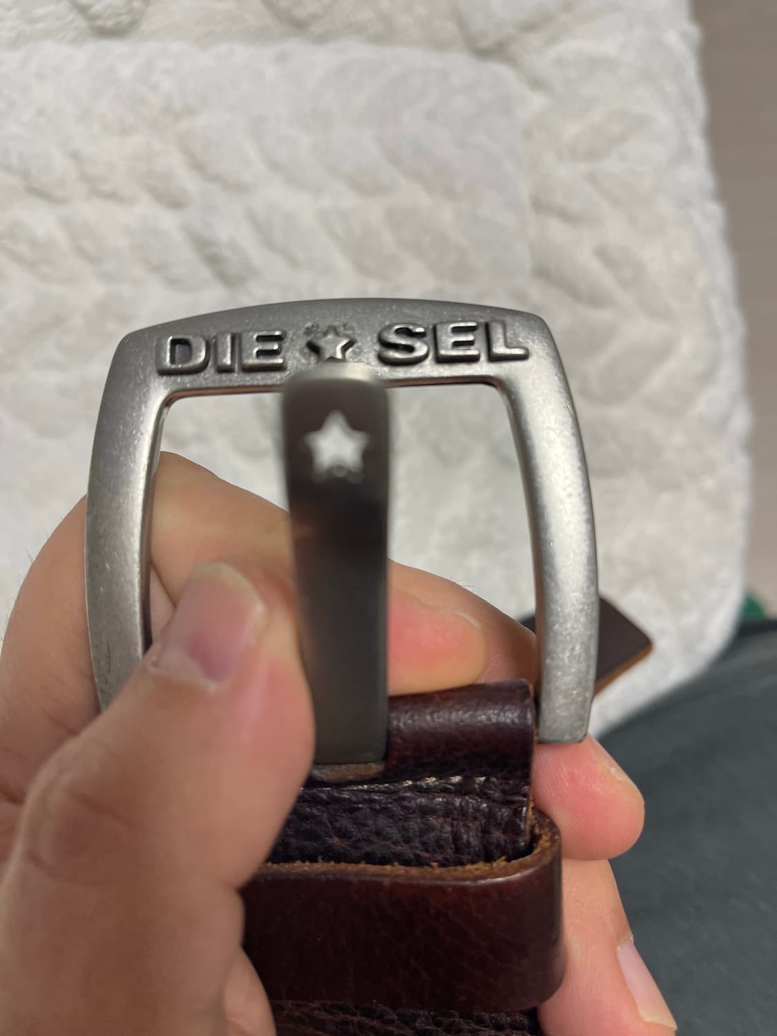 디젤 버펄로 통가죽 벨트 STAR 다크 브라운 34인치 상품이미지3