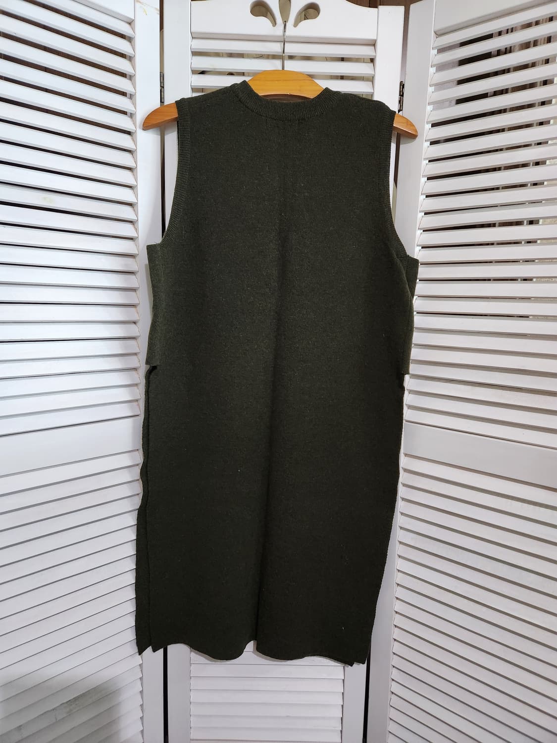 den 1 울 니트 롱조끼 상품이미지2