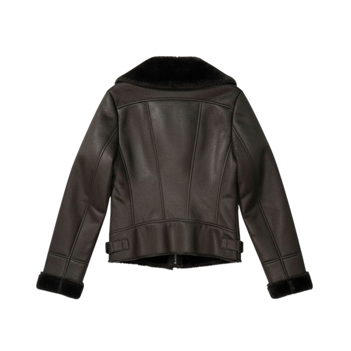 city gee 브라운 퍼 카라 무스탕 자켓 상품이미지2