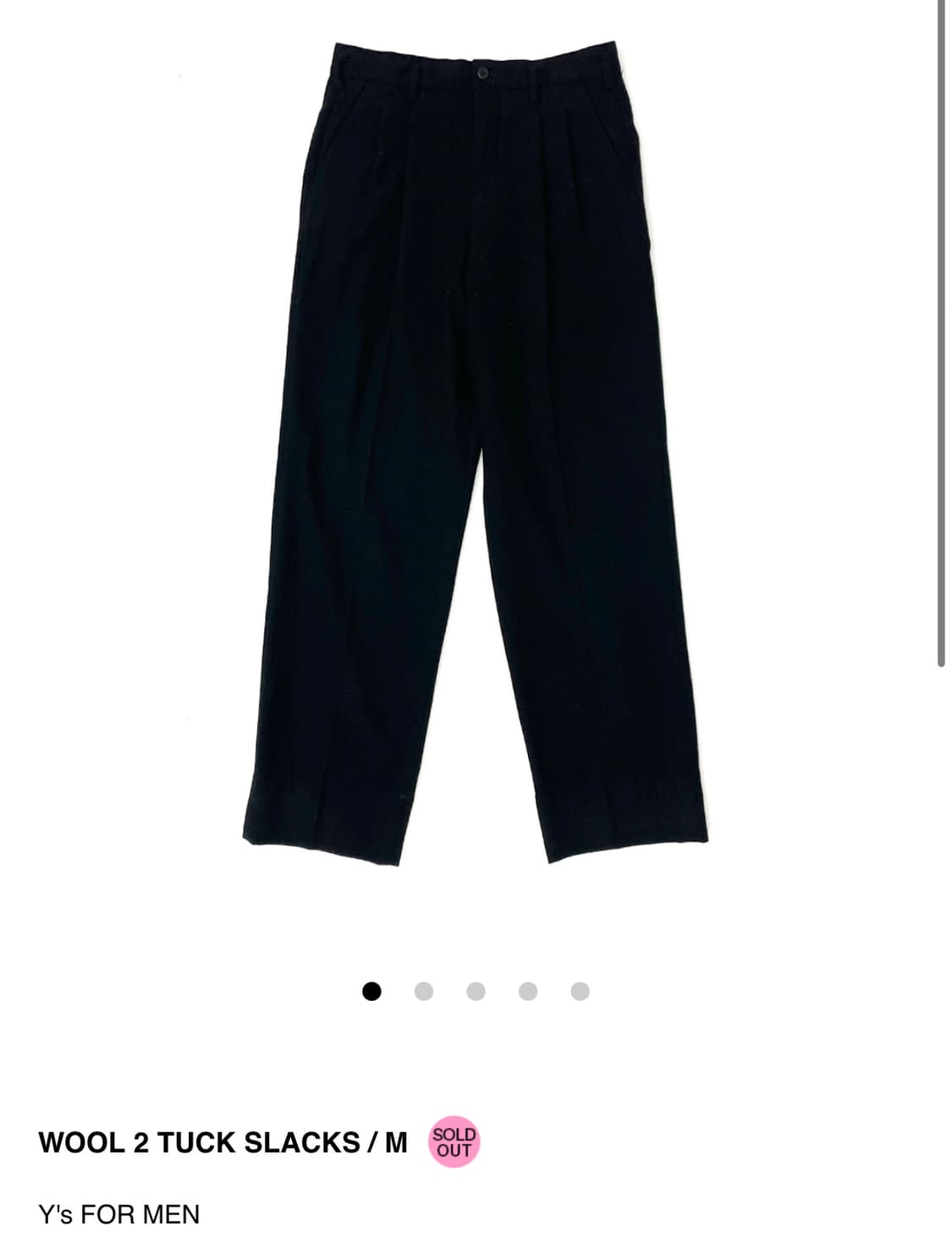 Y’s for men wool 2 tuck slacks 상품이미지1