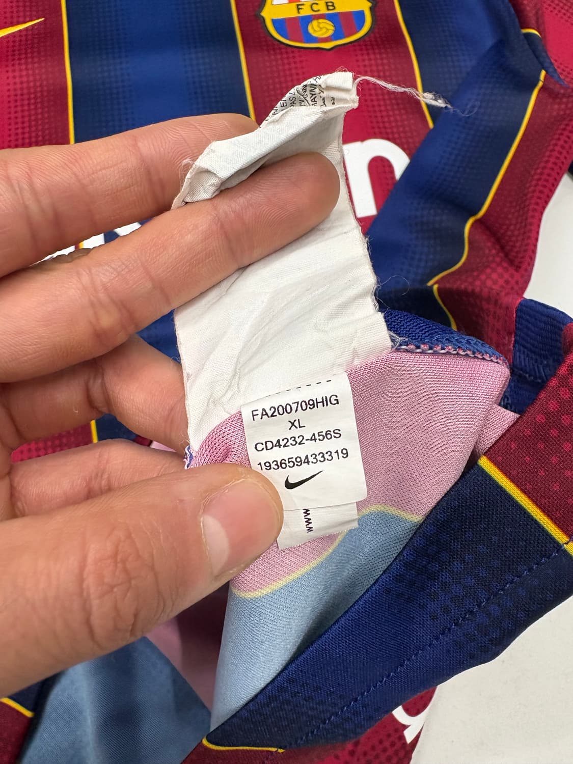 나이키 20 21 바르셀로나 메시 홈 유니폰 반팔 져지 상품이미지10