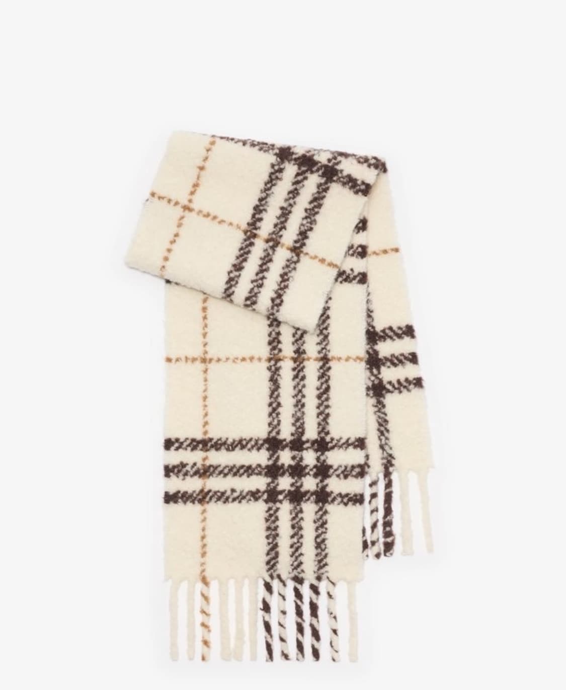 버버리 Burberry 체크 알파카 울 블렌드 부클레 스카프 - 미착용  상품이미지1