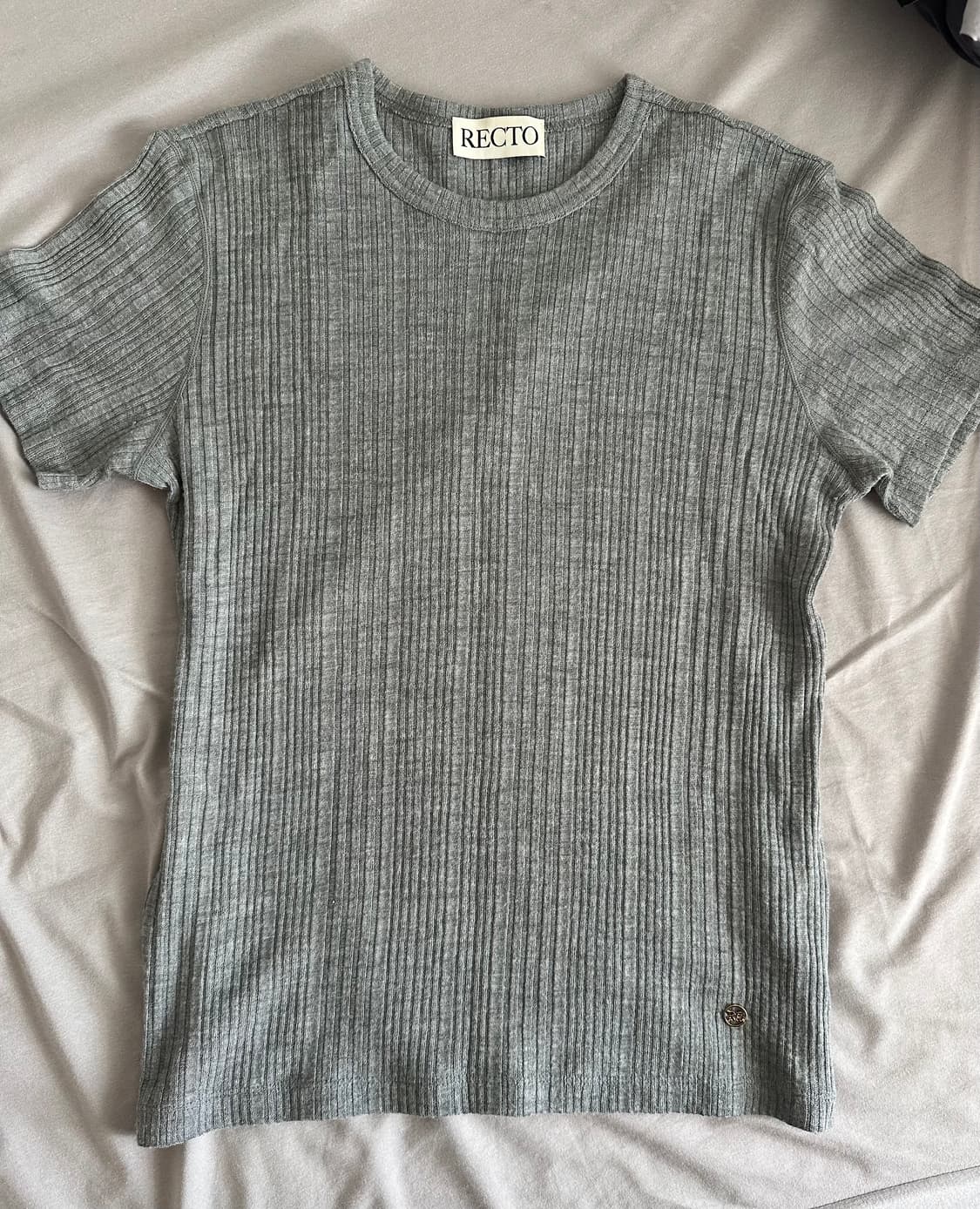 렉토 울블렌드 반팔 니트 그레이 M 상품이미지2