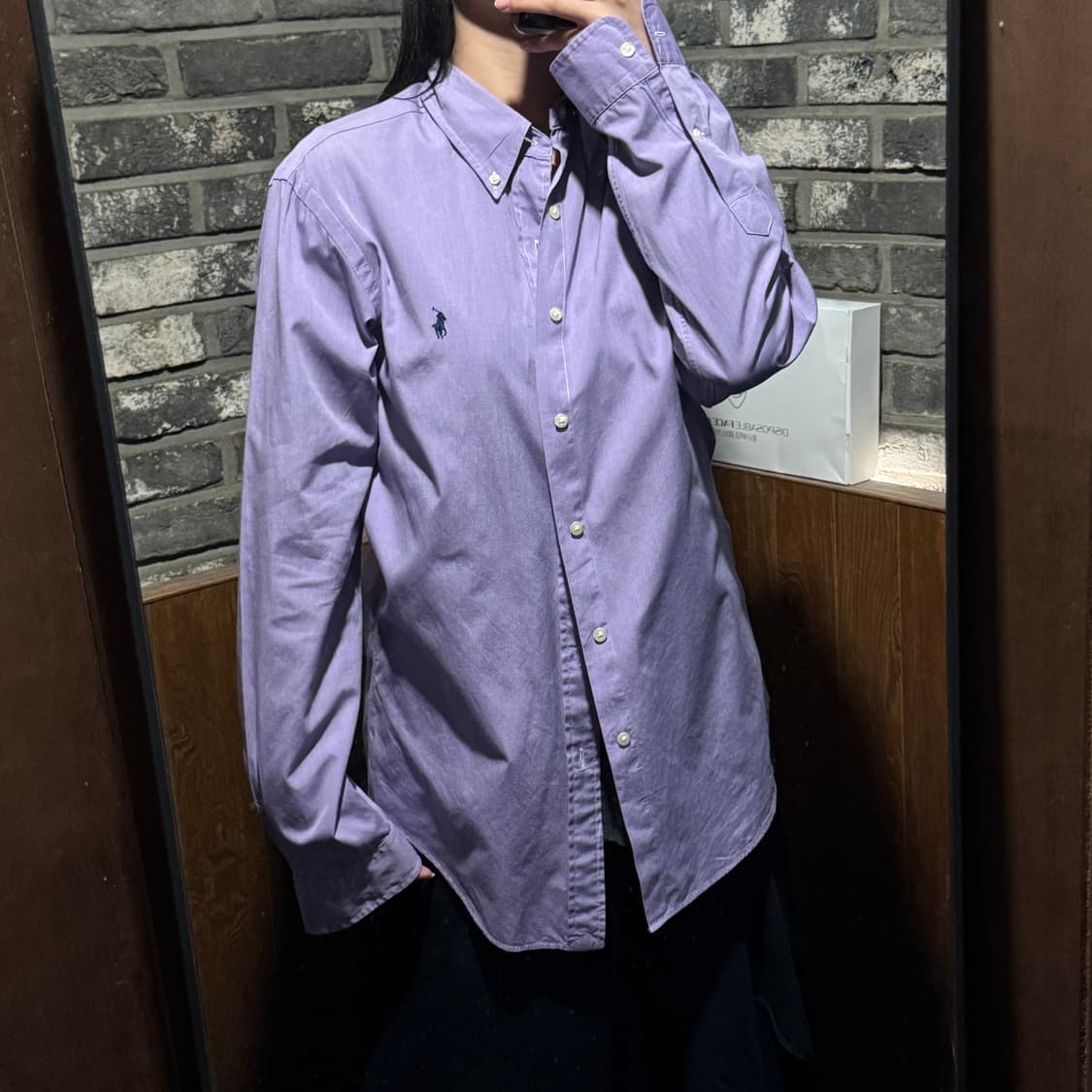 M) 폴로 랄프로렌 클래식 핀 옥스포드 셔츠 보라색 Z35 상품이미지8