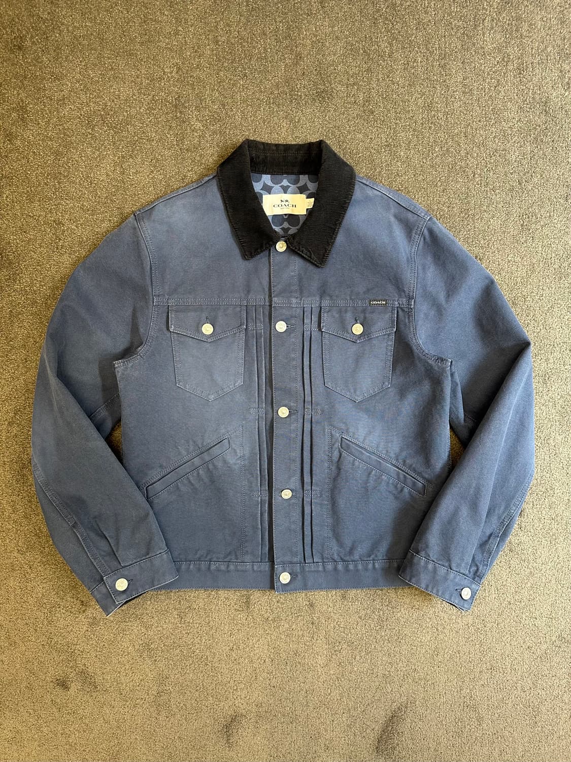코치 남성 코듀로이 트러커 자켓 블루 L 상품이미지1
