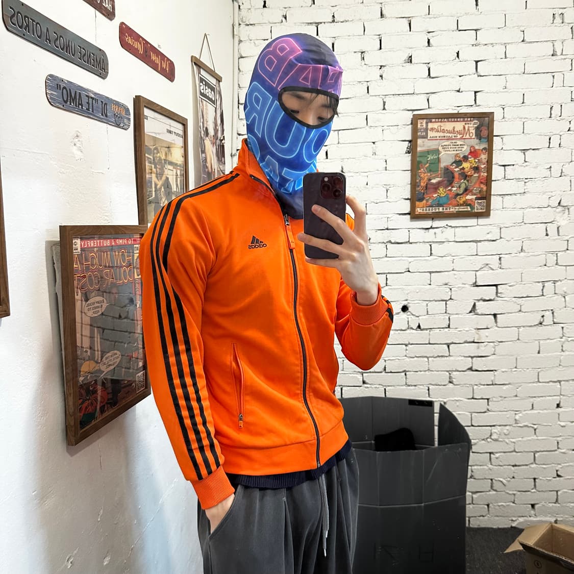 아디다스 오렌지 삼선 트랙탑 져지 상품이미지1