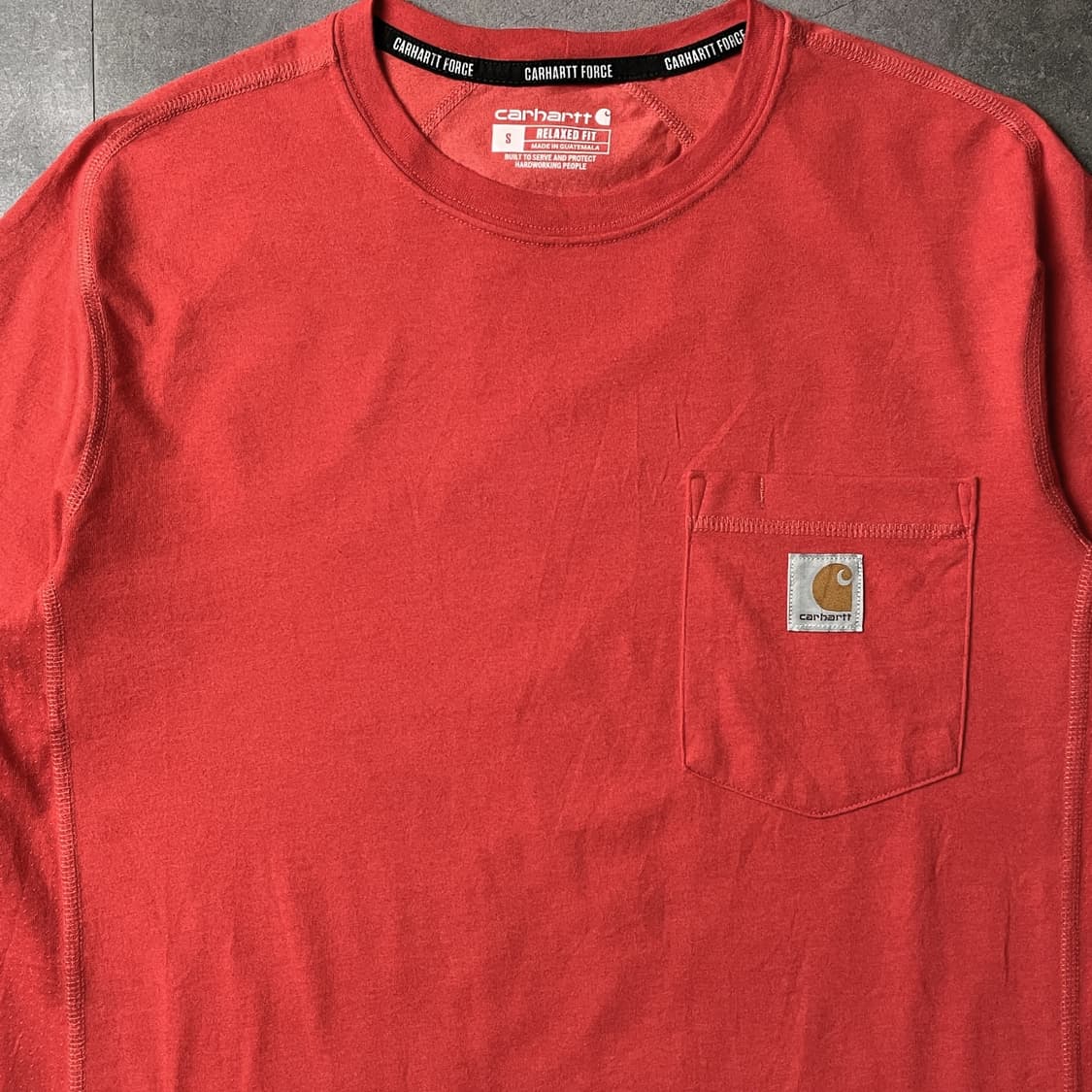 CARHARTT 칼하트 레드 포켓 워크 반팔티셔츠 A01157 상품이미지3