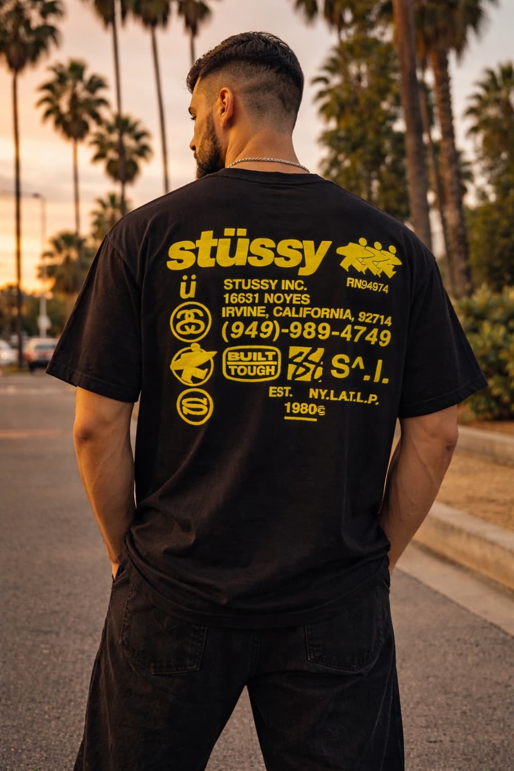 Stüssy 스투시 DNA 피그먼트 다이드 티셔츠 (블랙 / 옐로우) 상품이미지1