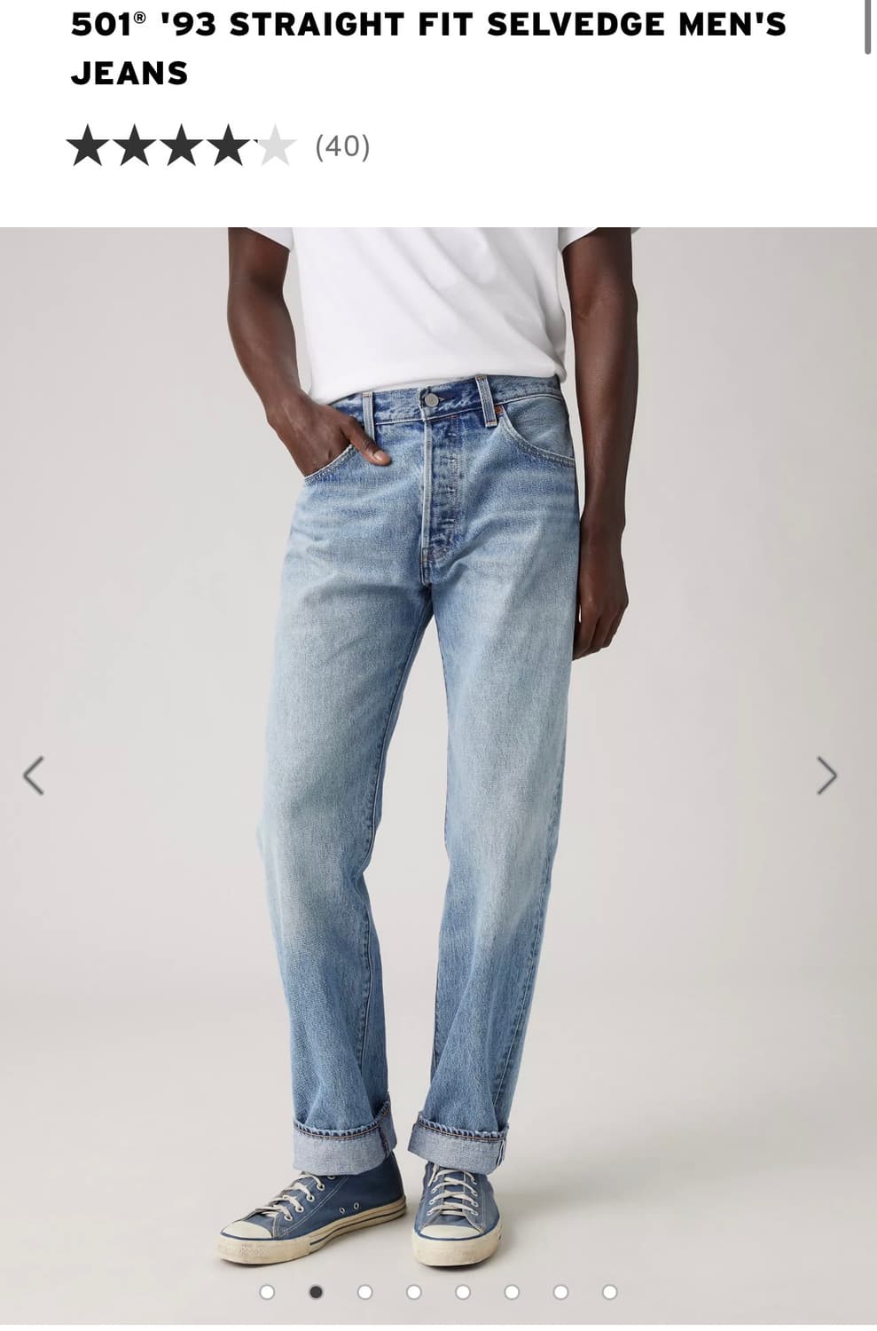 리바이스 501 셀비지 데님 '93 스트레이트핏 뷰티풀 디사스터 상품이미지6