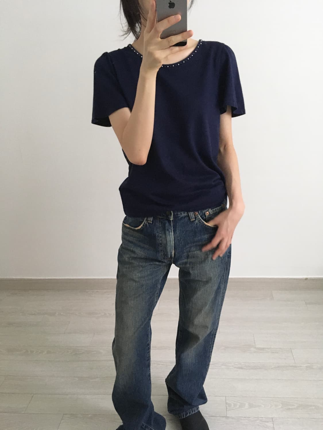 beads ribbon top 상품이미지1