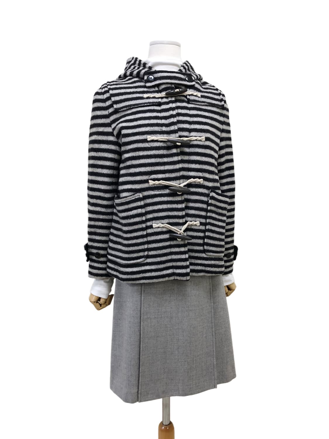 스트라이프 떡볶이 더플 코트 상품이미지3