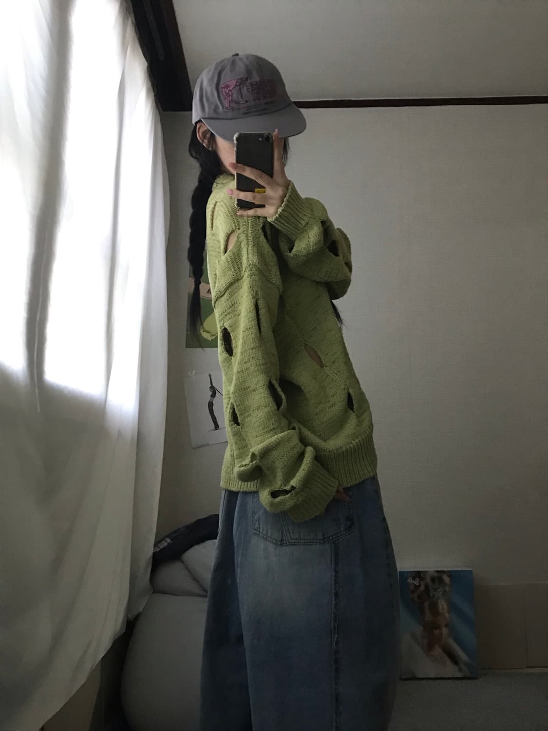 더오픈프로덕트 말차 그런지 니트 상품이미지3