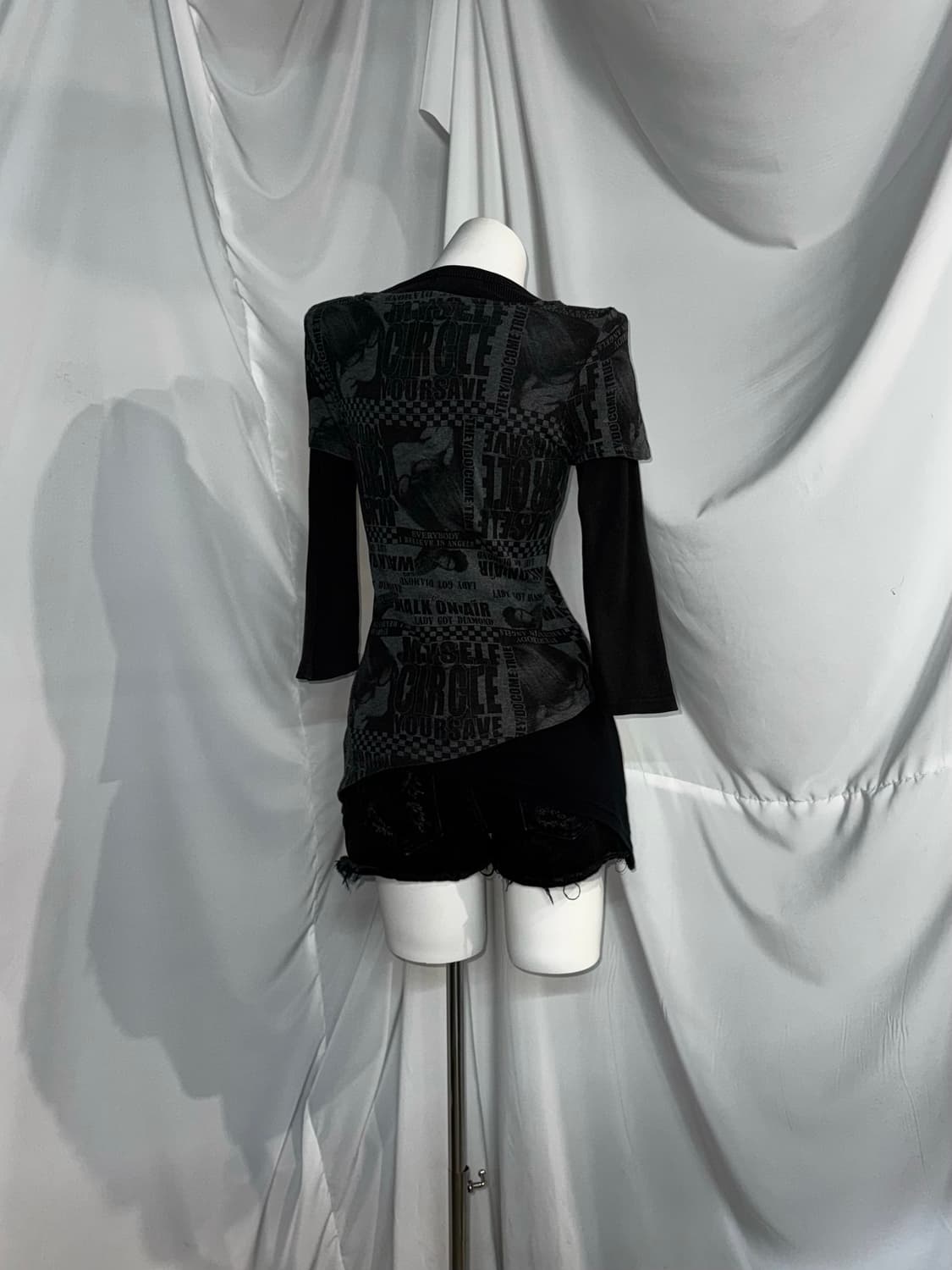 랙아웃 무채색 펑투케 해골큐빅 스크레치 코디세트  상품이미지7